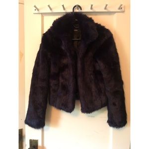 Indigo ASOS Faux Fur Coat - sz 2 - Burning Man
